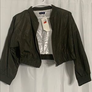 Cropped Bomber Jacket L